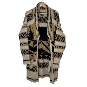 Fate Boho Aztec Wool Blend Duster Cardigan Women’s Size Medium